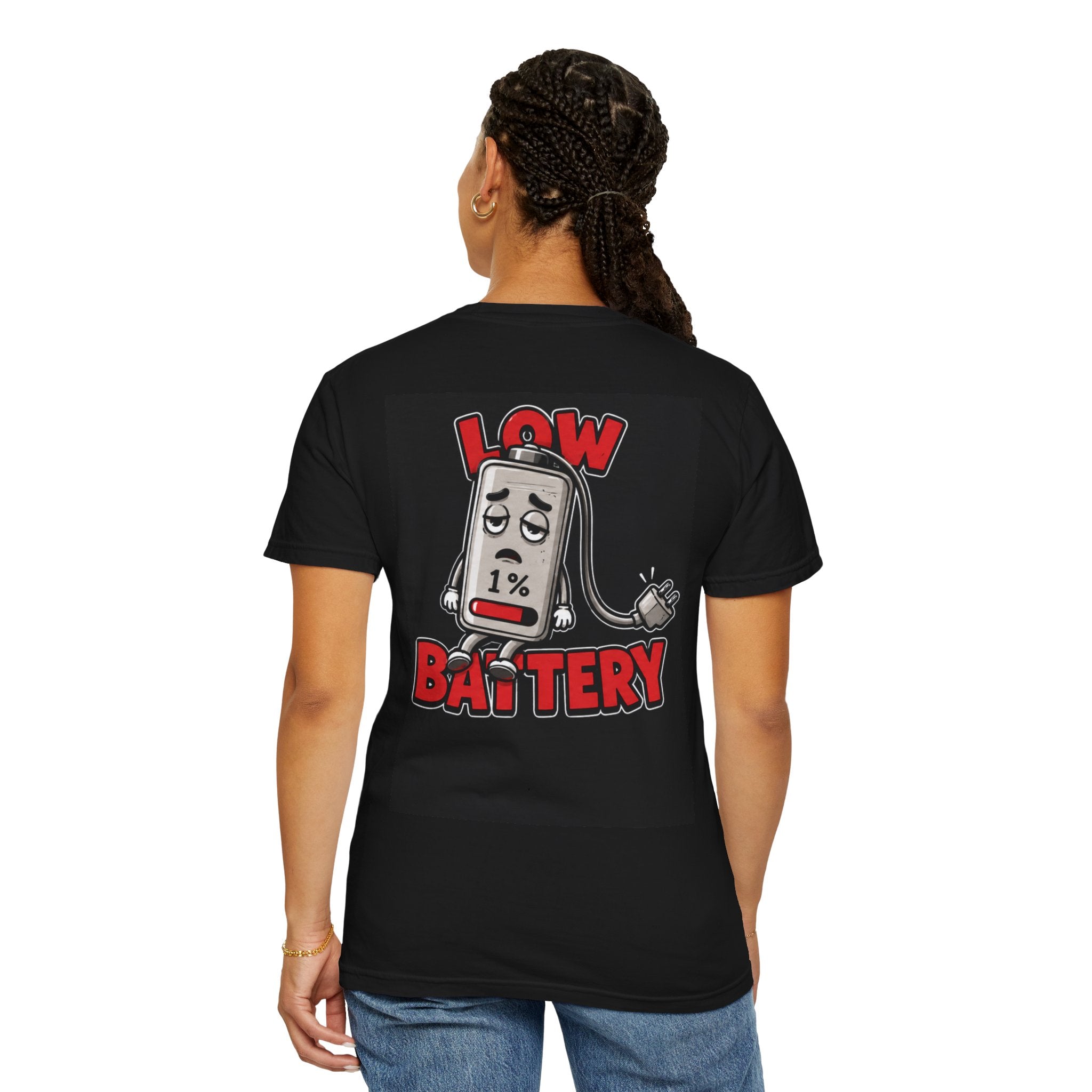 Low Battery T-Shirt — Funny Drained Phone Graphic Tee