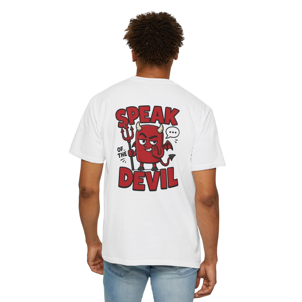Speak of the Devil T-Shirt — Cute Red Devil Graphic Tee