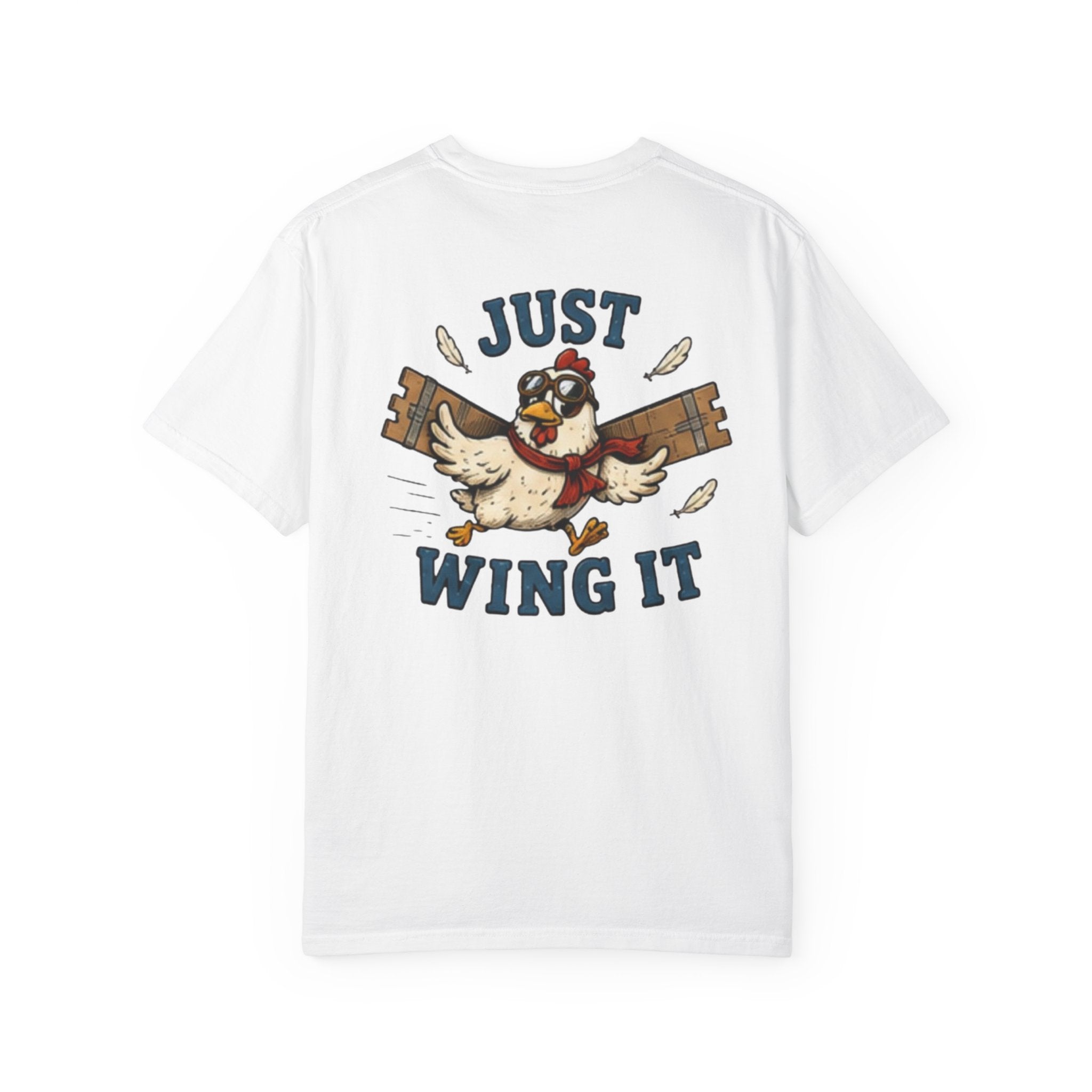 Just Wing It T-Shirt — Retro Aviator Chicken Graphic Tee