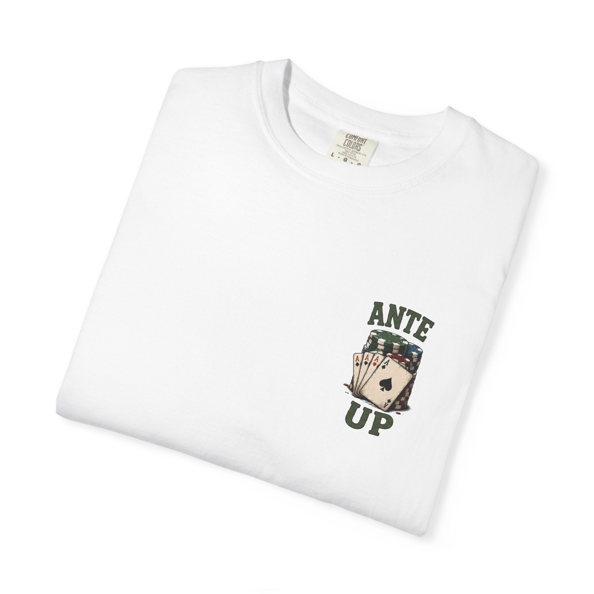 Ante Up Poker T-Shirt — Playing Cards & Chips Graphic Tee