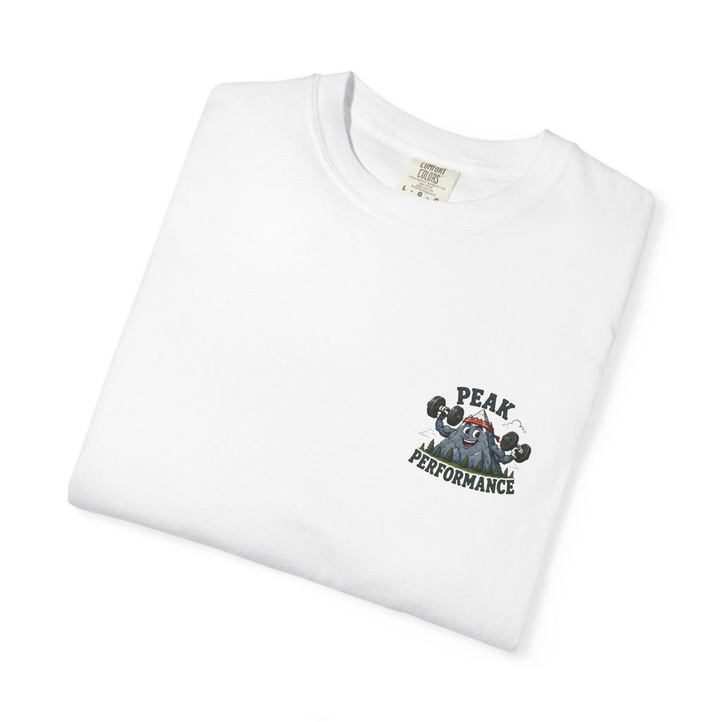 Peak Performance Mountain Gym T-Shirt — "Peak Performance" Weightlifting Graphic Tee