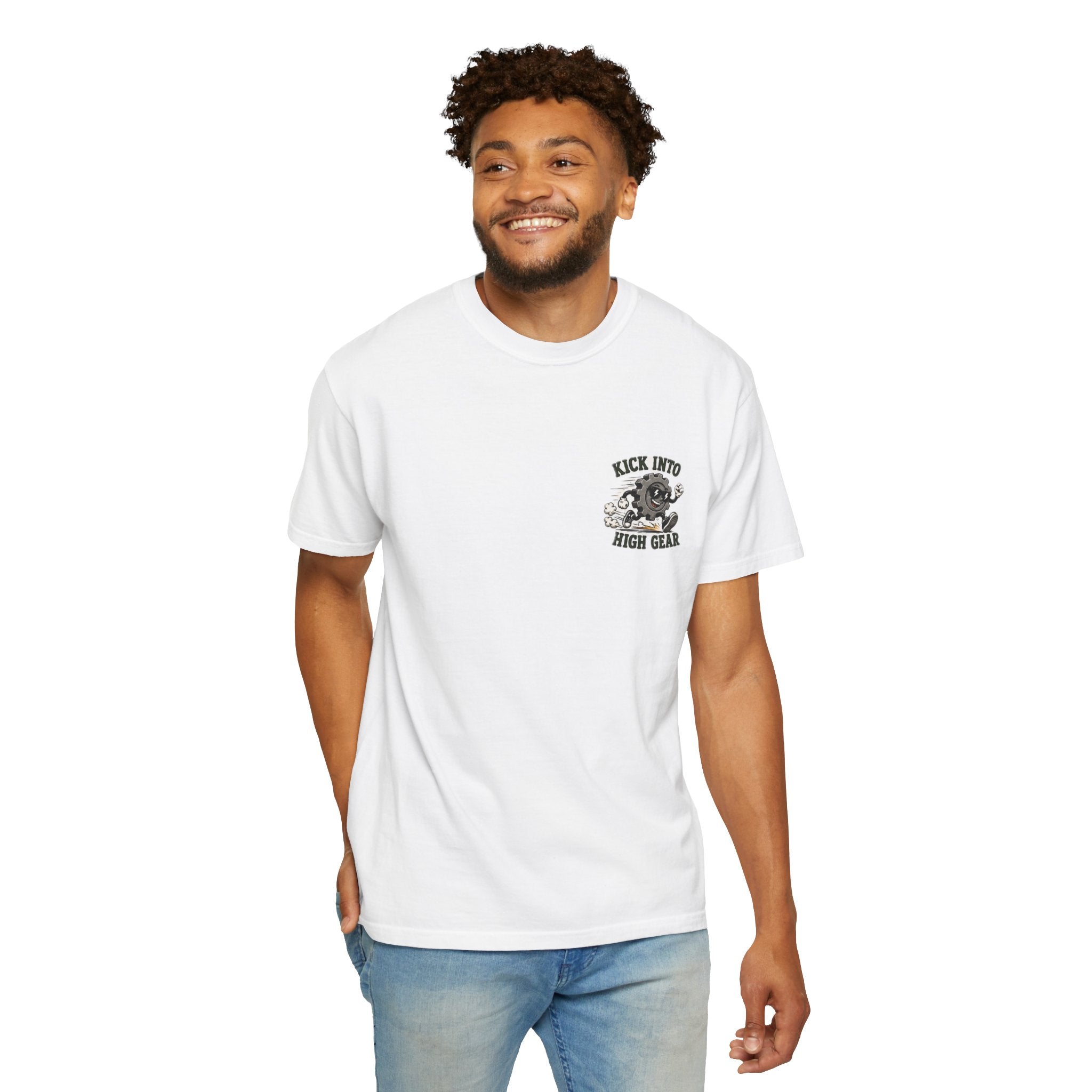 Kick Into High Gear T-Shirt — Vintage Running Gear Graphic Tee
