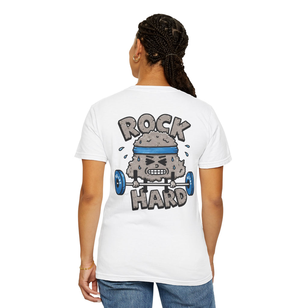 Rock Hard Weightlifting T-Shirt — Cute Kettlebell Character Gym Tee
