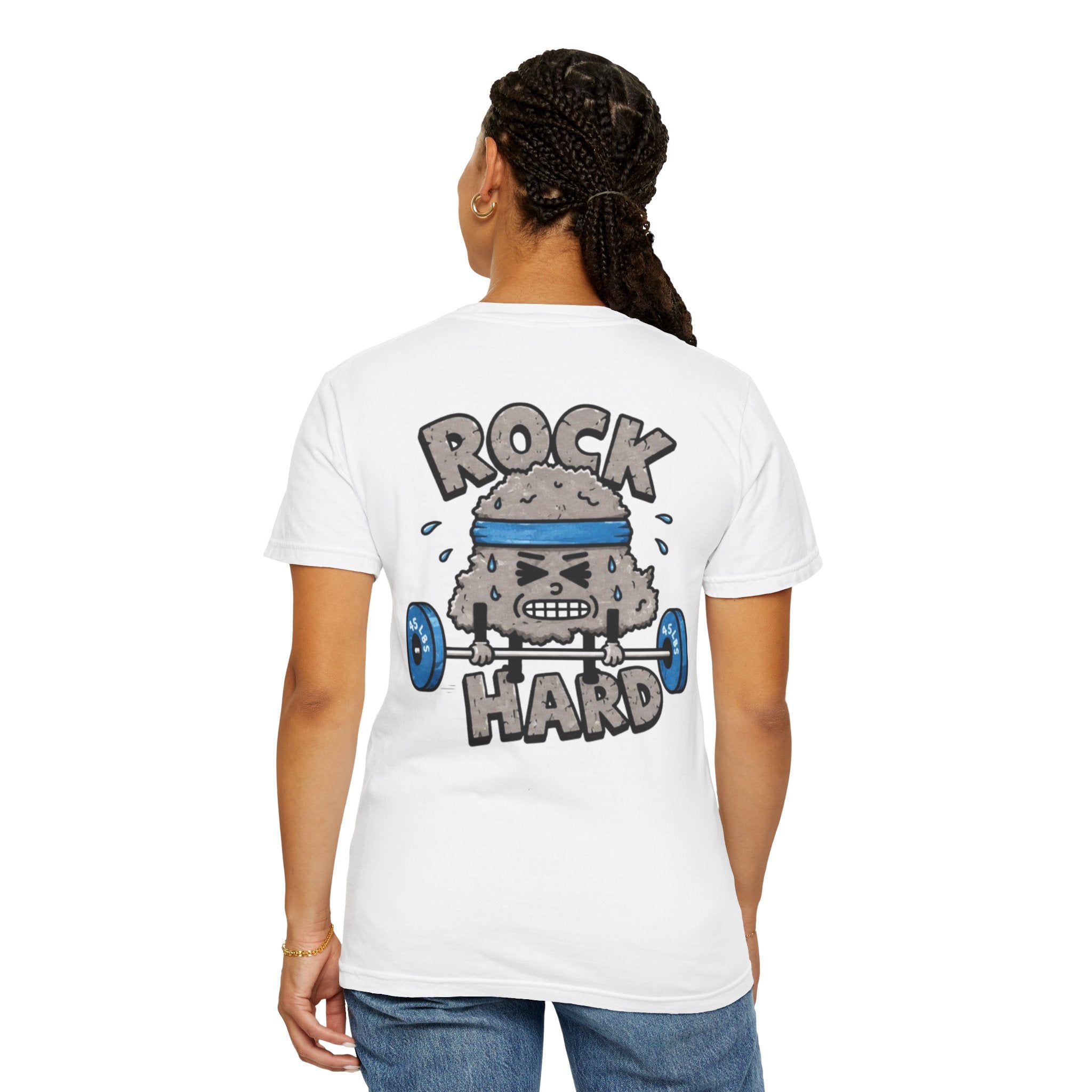 Rock Hard Weightlifting T-Shirt — Cute Kettlebell Character Gym Tee