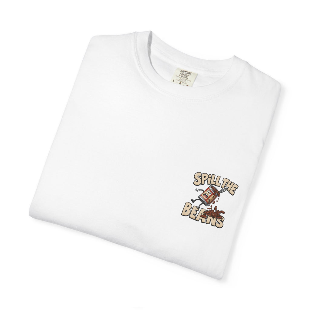 Spill the Beans T-Shirt – Retro Cartoon Bean Can Graphic