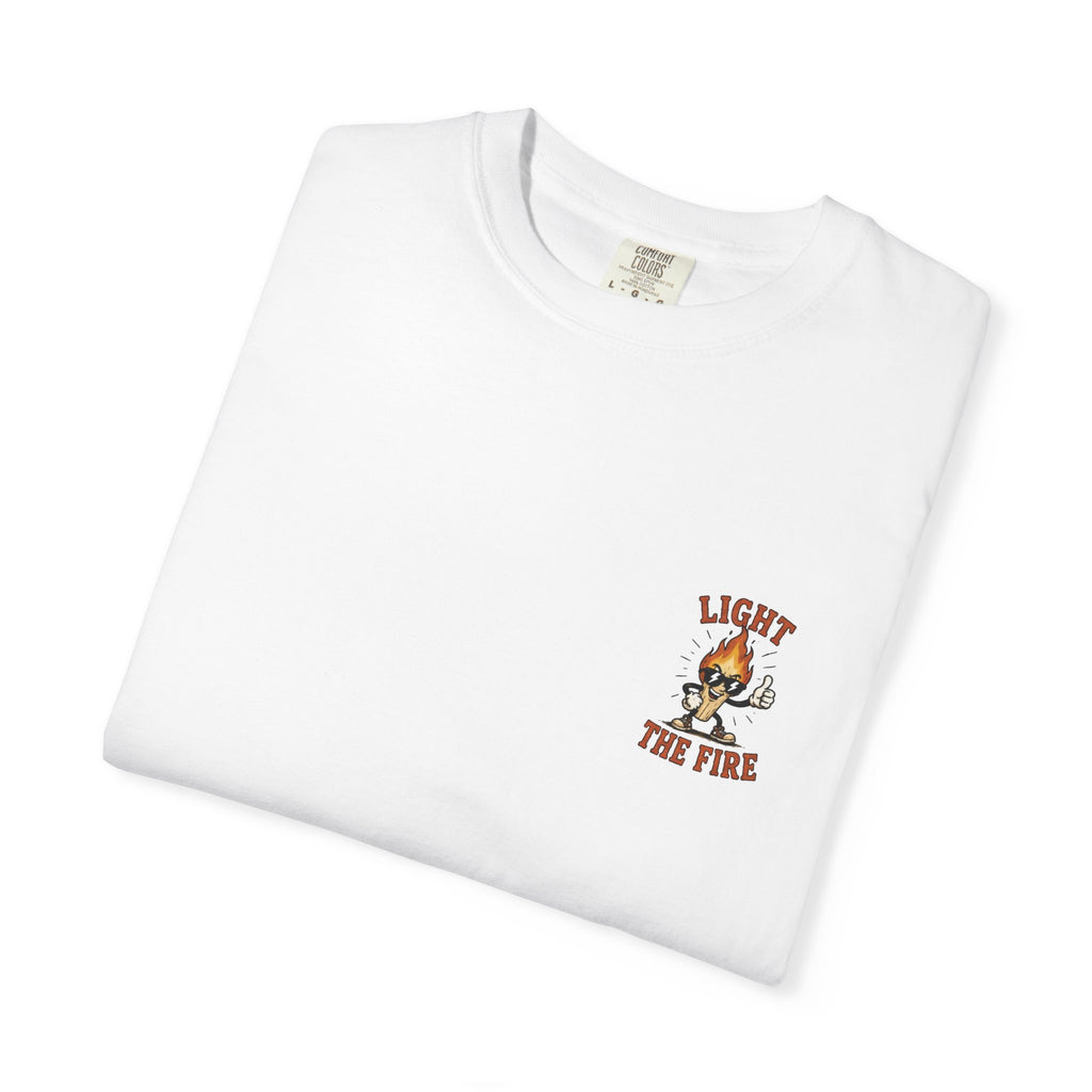 Light The Fire Graphic T-Shirt — Vintage Flame Character Tee