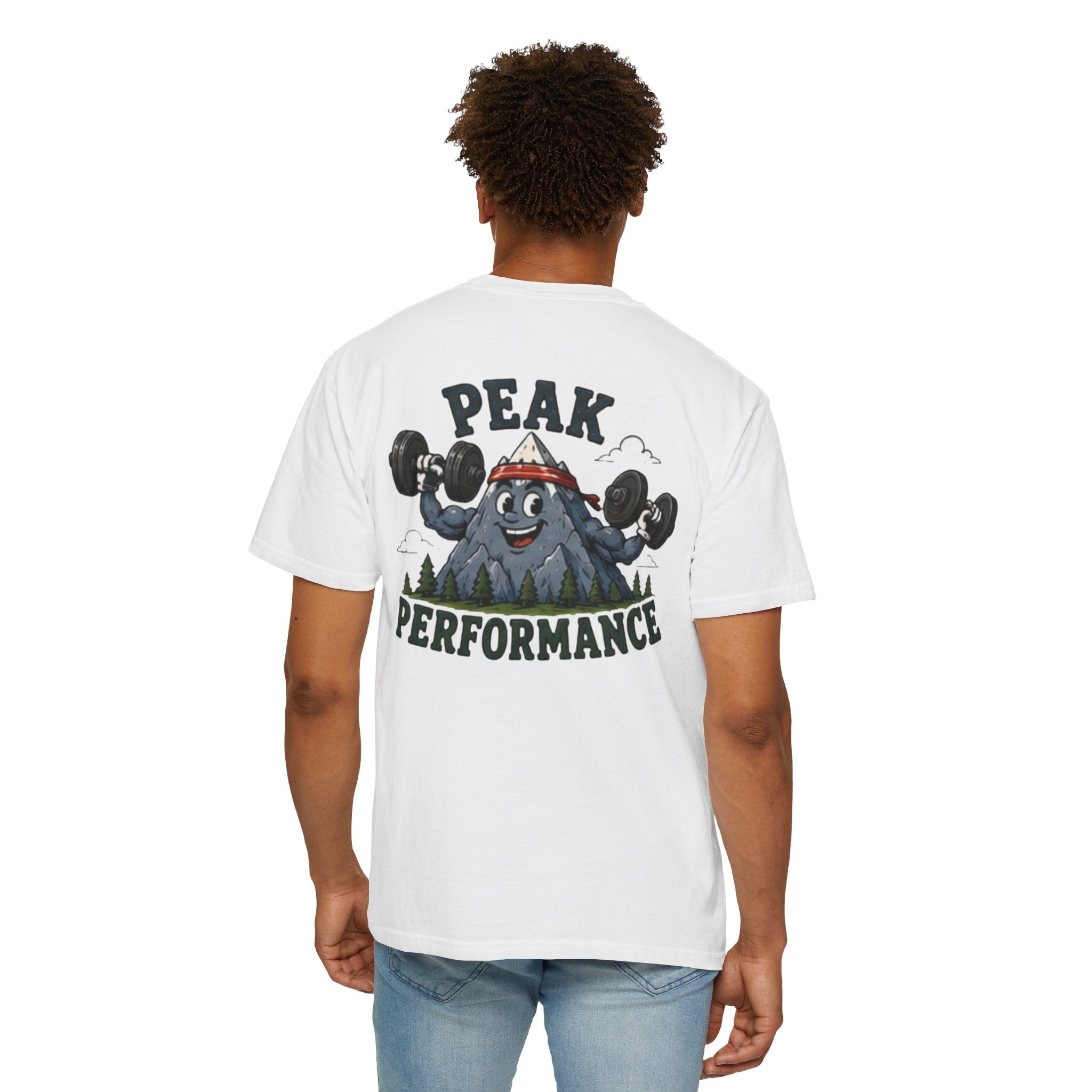 Peak Performance Mountain Gym T-Shirt — "Peak Performance" Weightlifting Graphic Tee