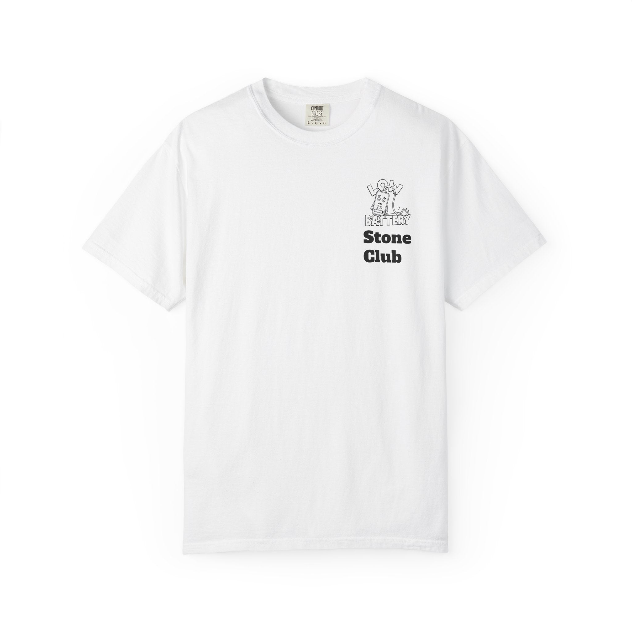 Low Battery Graphic T-Shirt — Stone Club Cartoon Phone Tee