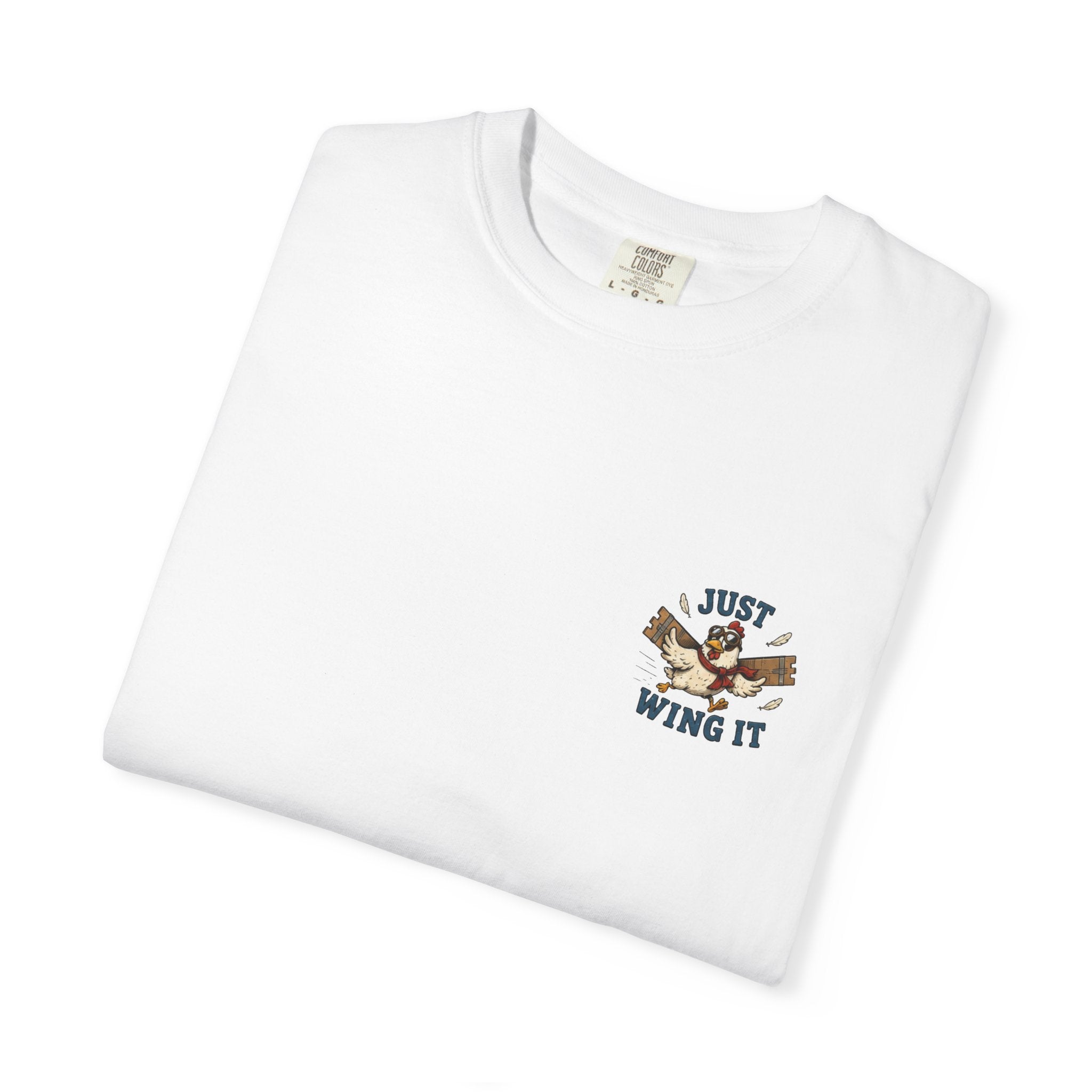 Just Wing It T-Shirt — Retro Aviator Chicken Graphic Tee