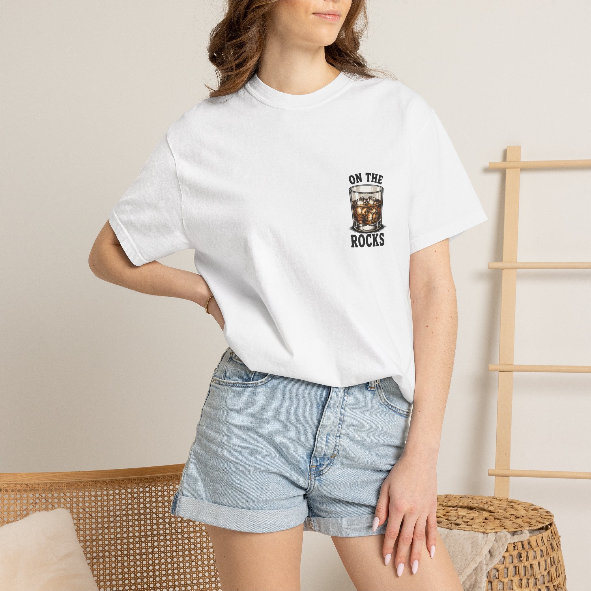 On The Rocks T-Shirt — Whiskey Glass Graphic Tee