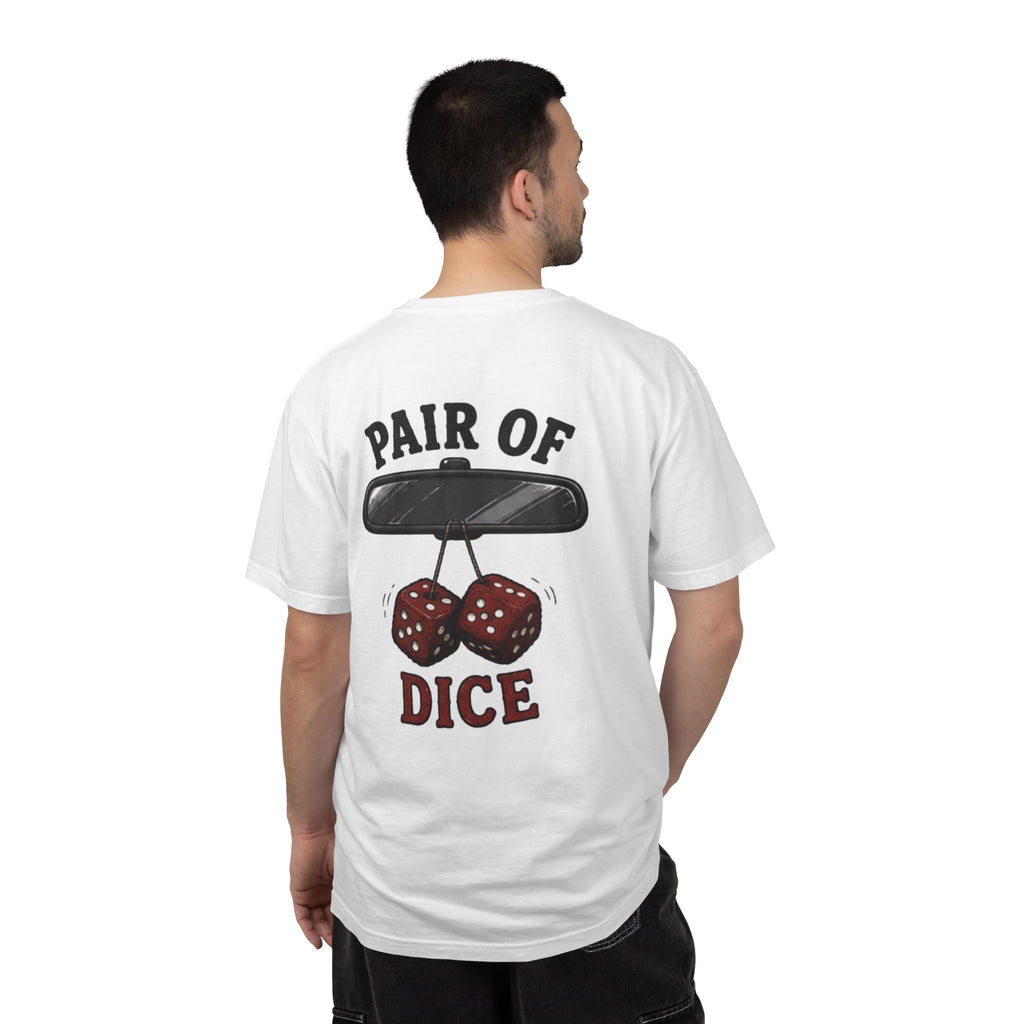 Pair of Dice T-Shirt — Retro Hanging Fuzzy Dice Car Mirror Graphic Tee