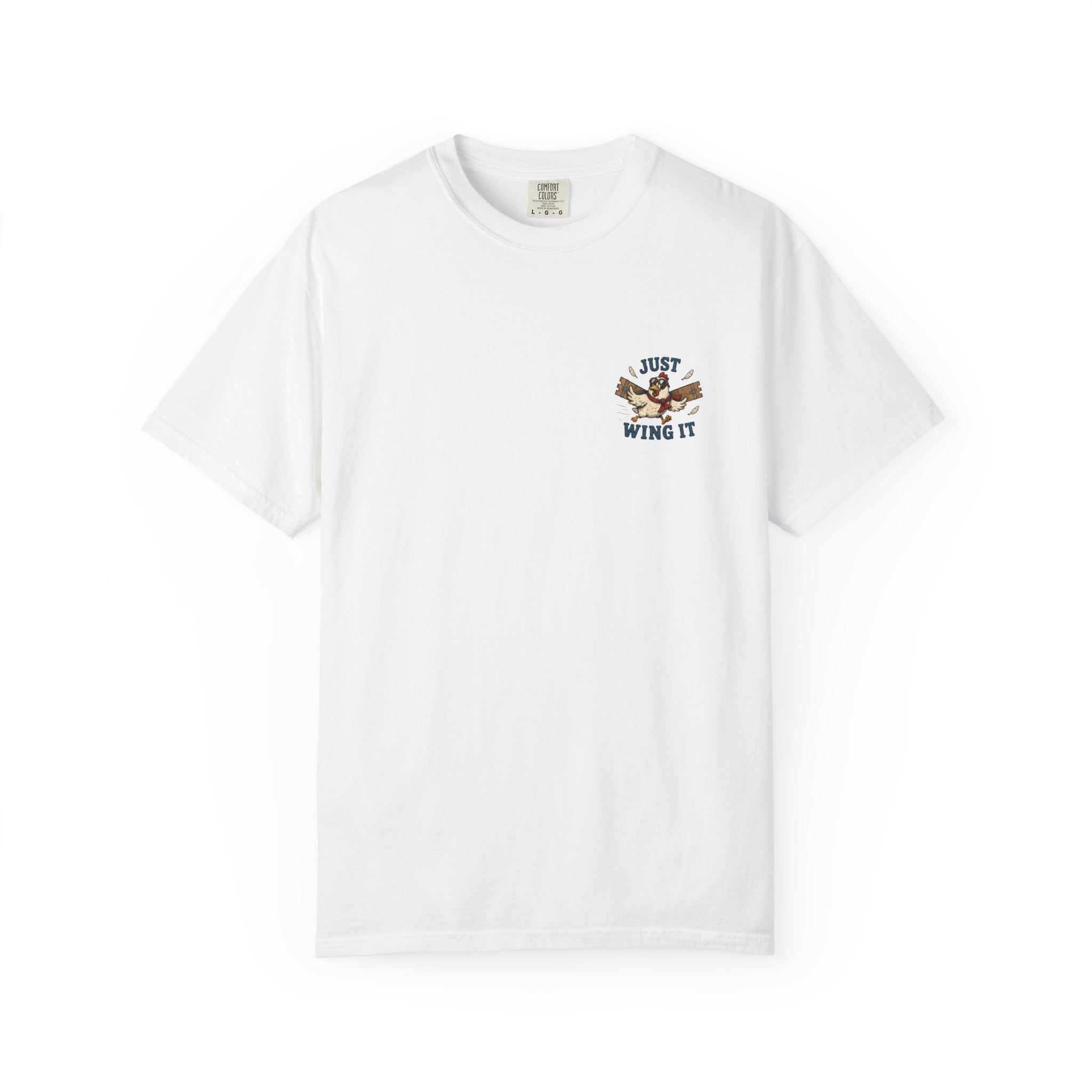 Just Wing It T-Shirt — Retro Aviator Chicken Graphic Tee