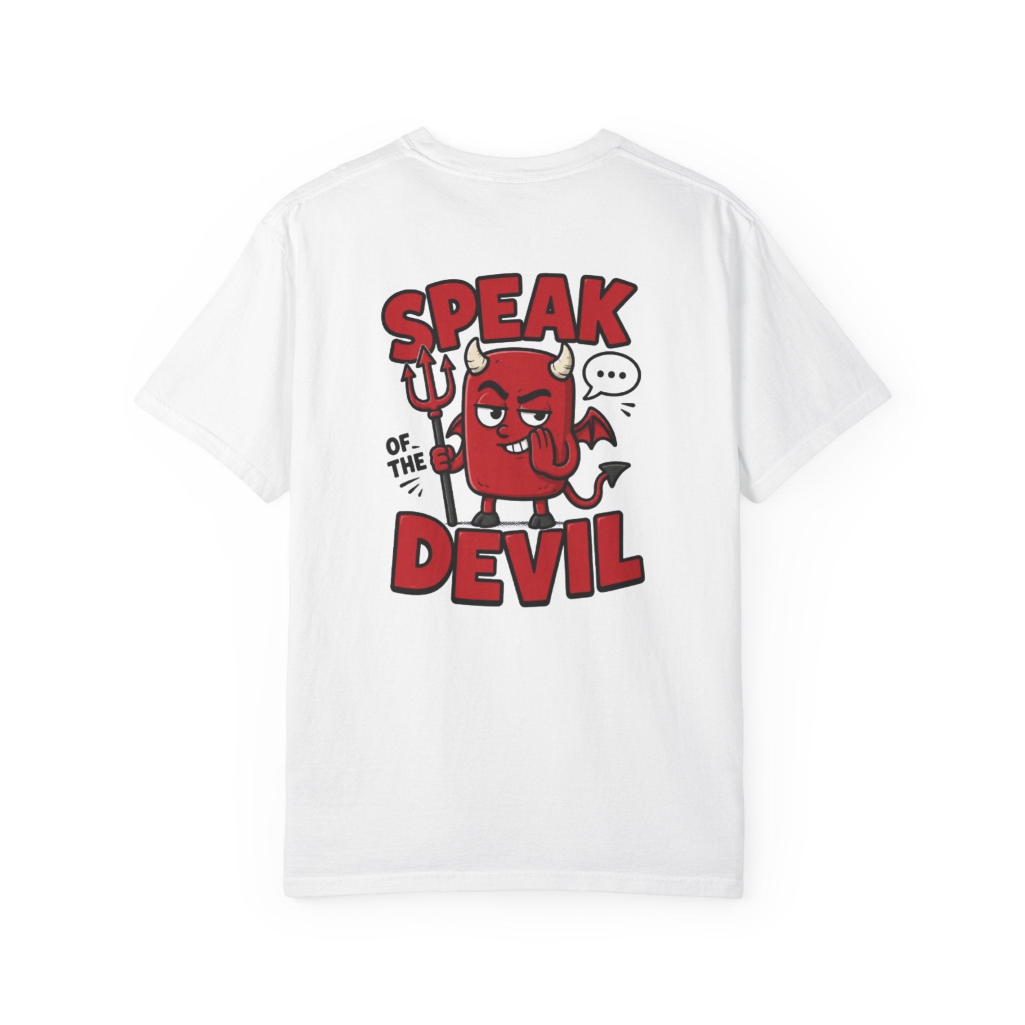 Speak of the Devil T-Shirt — Cute Red Devil Graphic Tee
