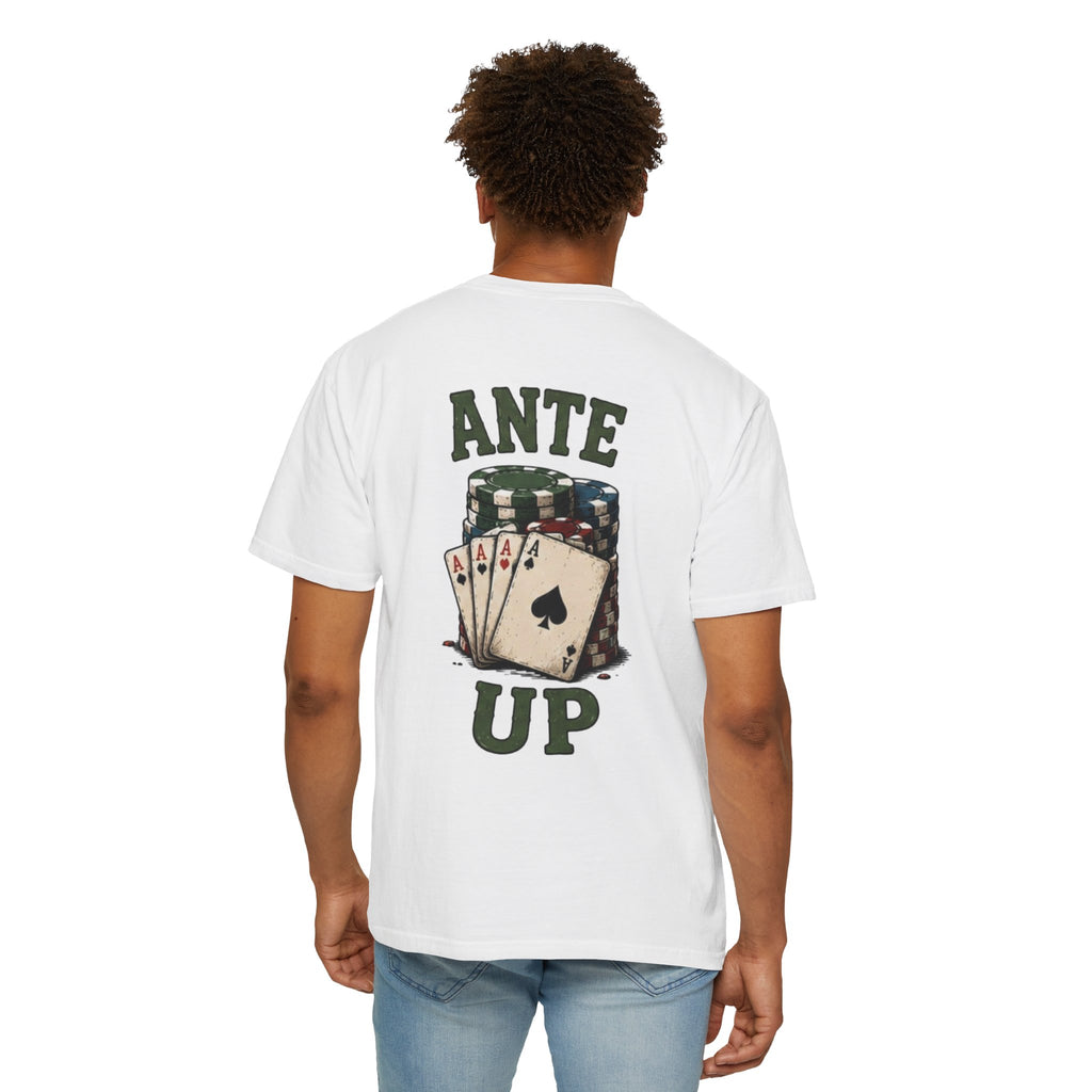 Ante Up Poker T-Shirt — Playing Cards & Chips Graphic Tee