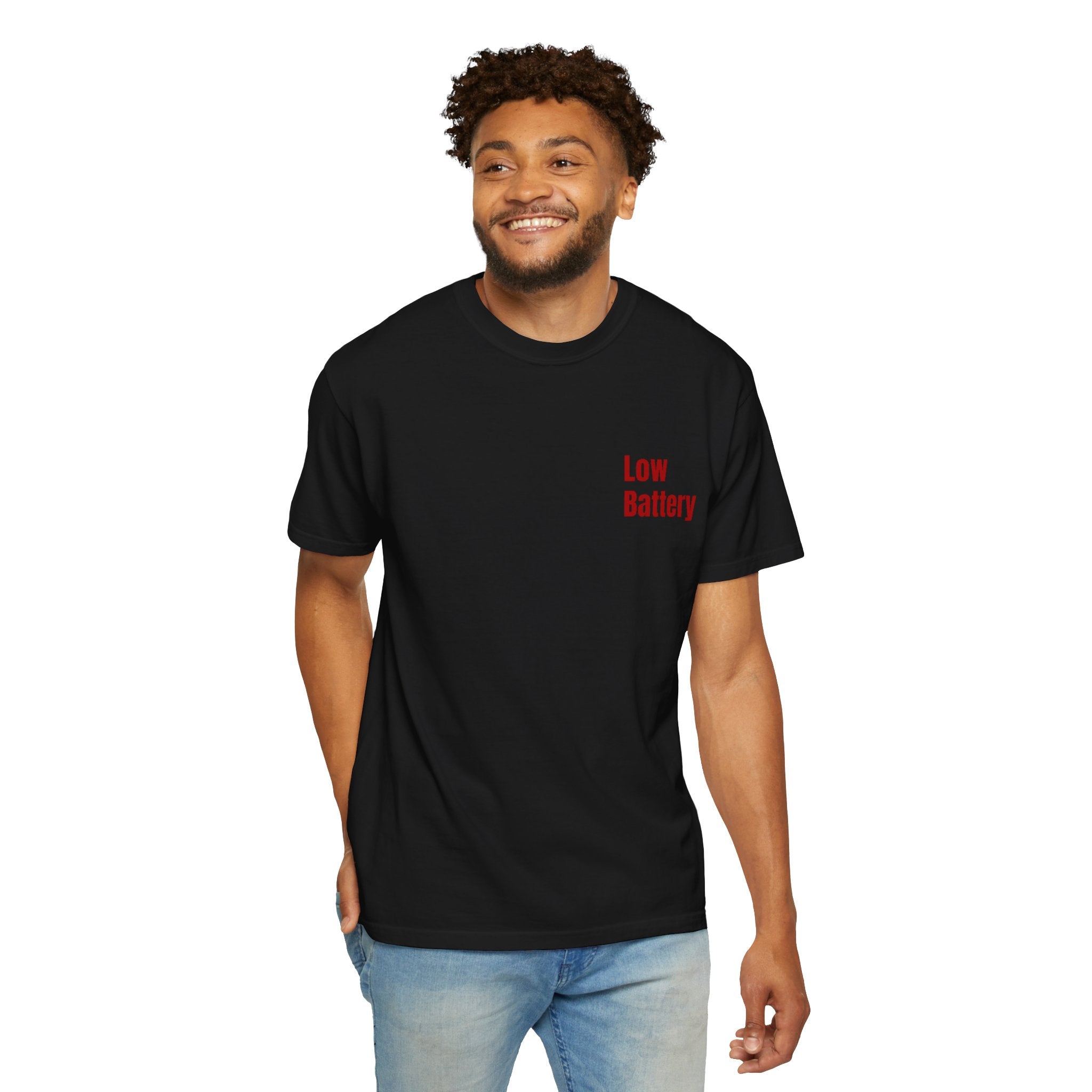 Low Battery T-Shirt — Funny Drained Phone Graphic Tee