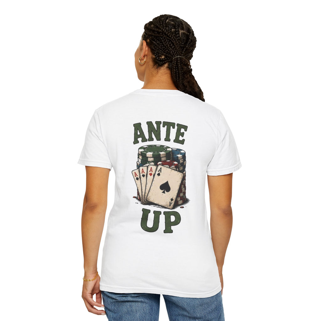Ante Up Poker T-Shirt — Playing Cards & Chips Graphic Tee