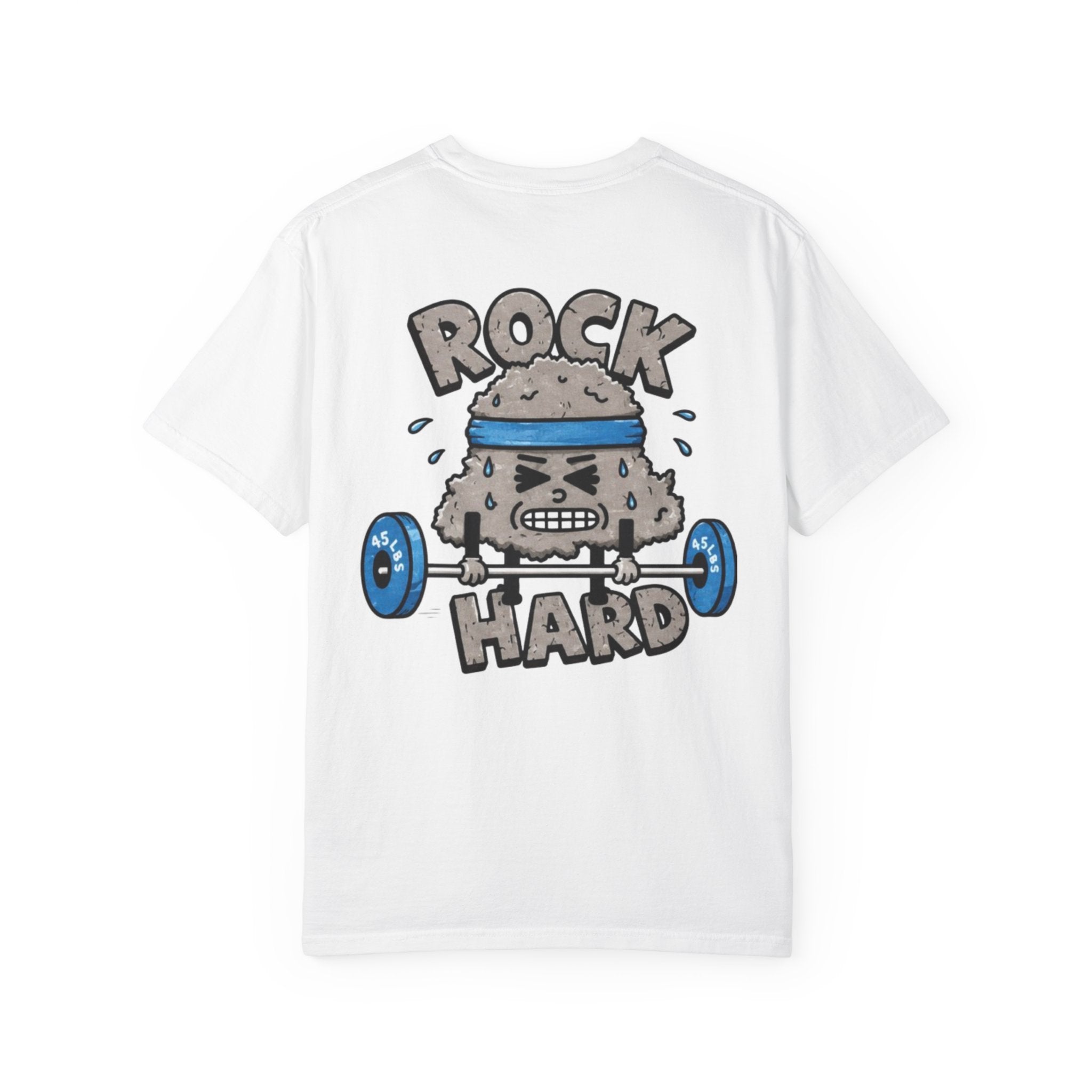 Rock Hard Weightlifting T-Shirt — Cute Kettlebell Character Gym Tee