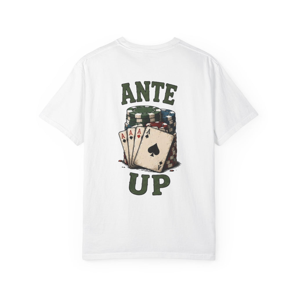 Ante Up Poker T-Shirt — Playing Cards & Chips Graphic Tee