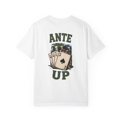 Ante Up Poker T-Shirt — Playing Cards & Chips Graphic Tee