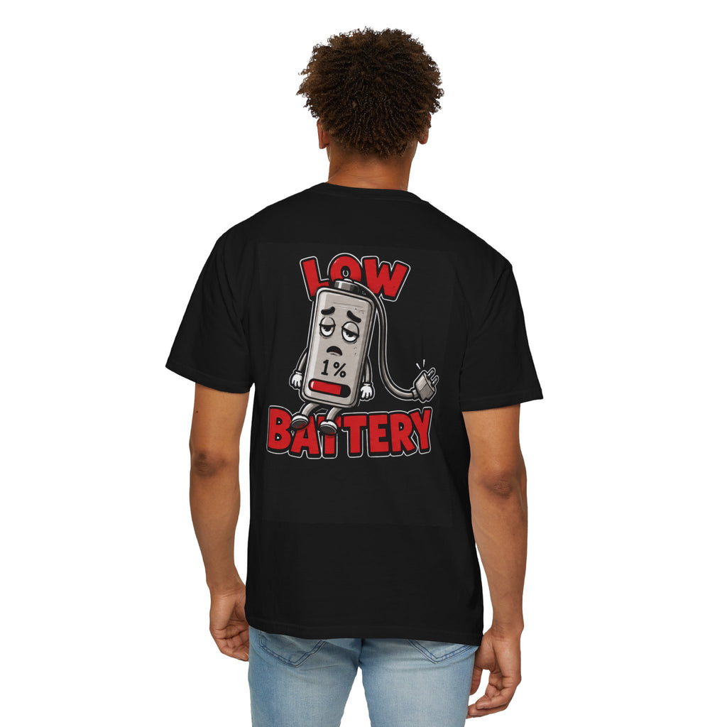 Low Battery T-Shirt — Funny Drained Phone Graphic Tee