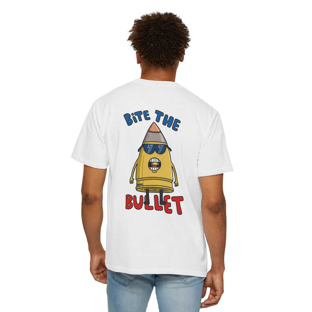 Graphic T-Shirt — "Bite the Bullet" Cartoon Bullet Crewneck