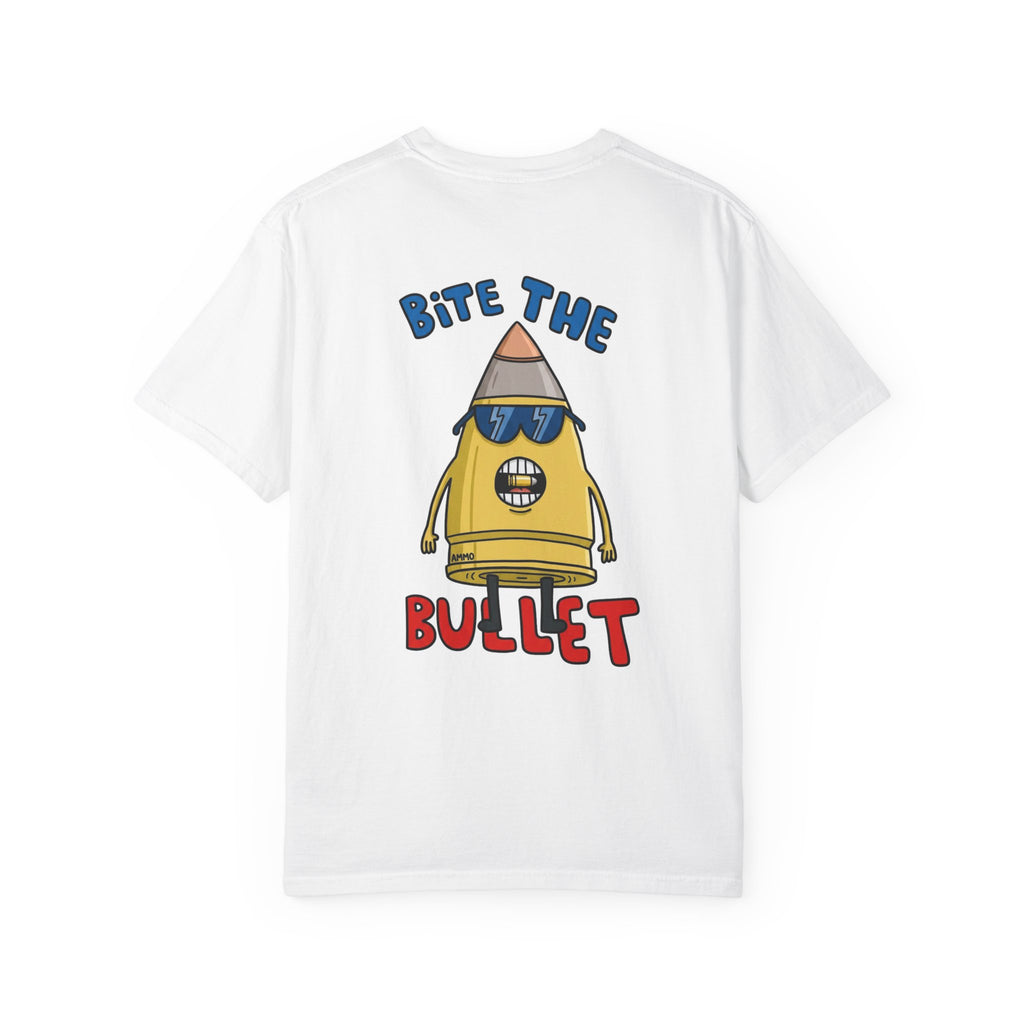 Graphic T-Shirt — "Bite the Bullet" Cartoon Bullet Crewneck