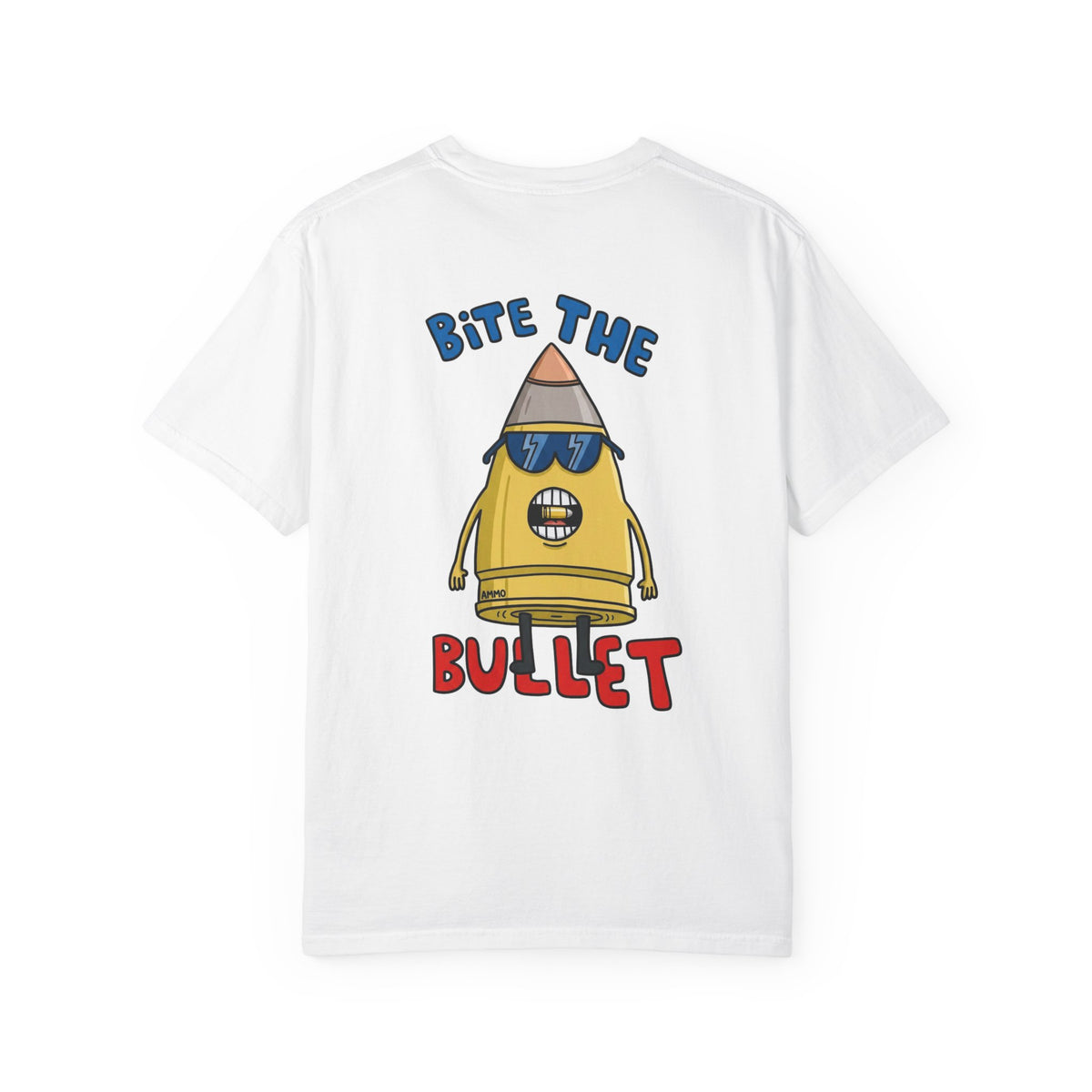 Graphic T-Shirt — "Bite the Bullet" Cartoon Bullet Crewneck