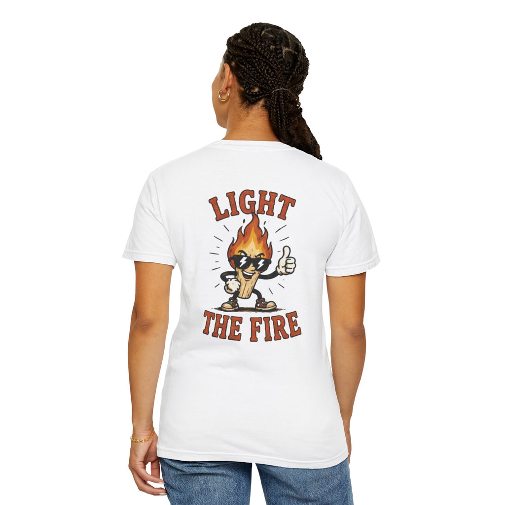Light The Fire Graphic T-Shirt — Vintage Flame Character Tee