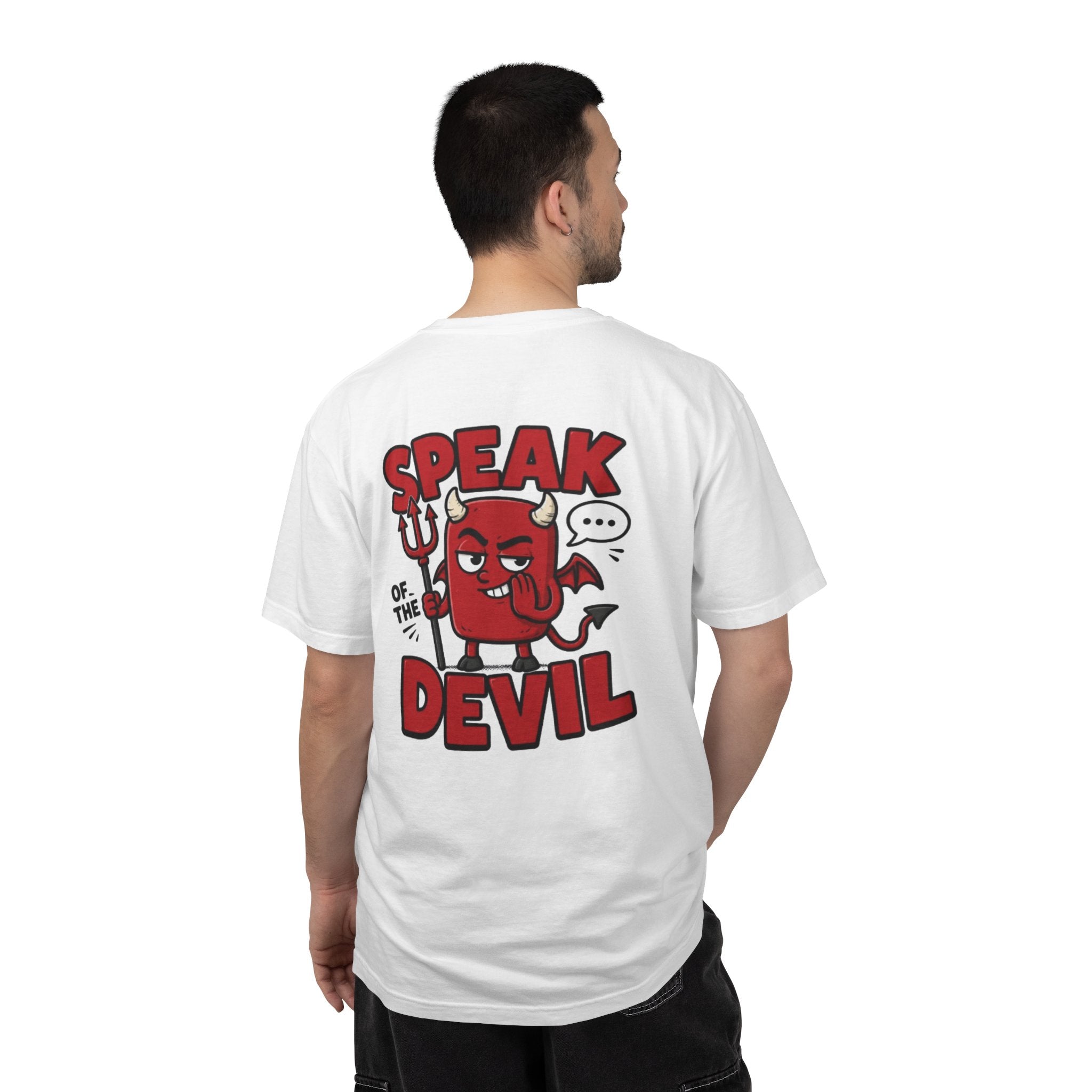 Speak of the Devil T-Shirt — Cute Red Devil Graphic Tee