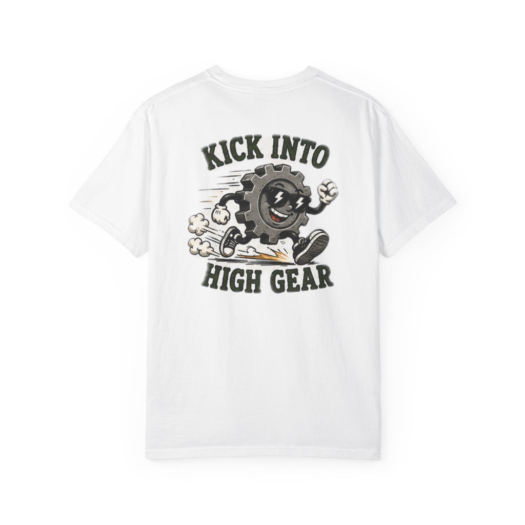 Kick Into High Gear T-Shirt — Vintage Running Gear Graphic Tee