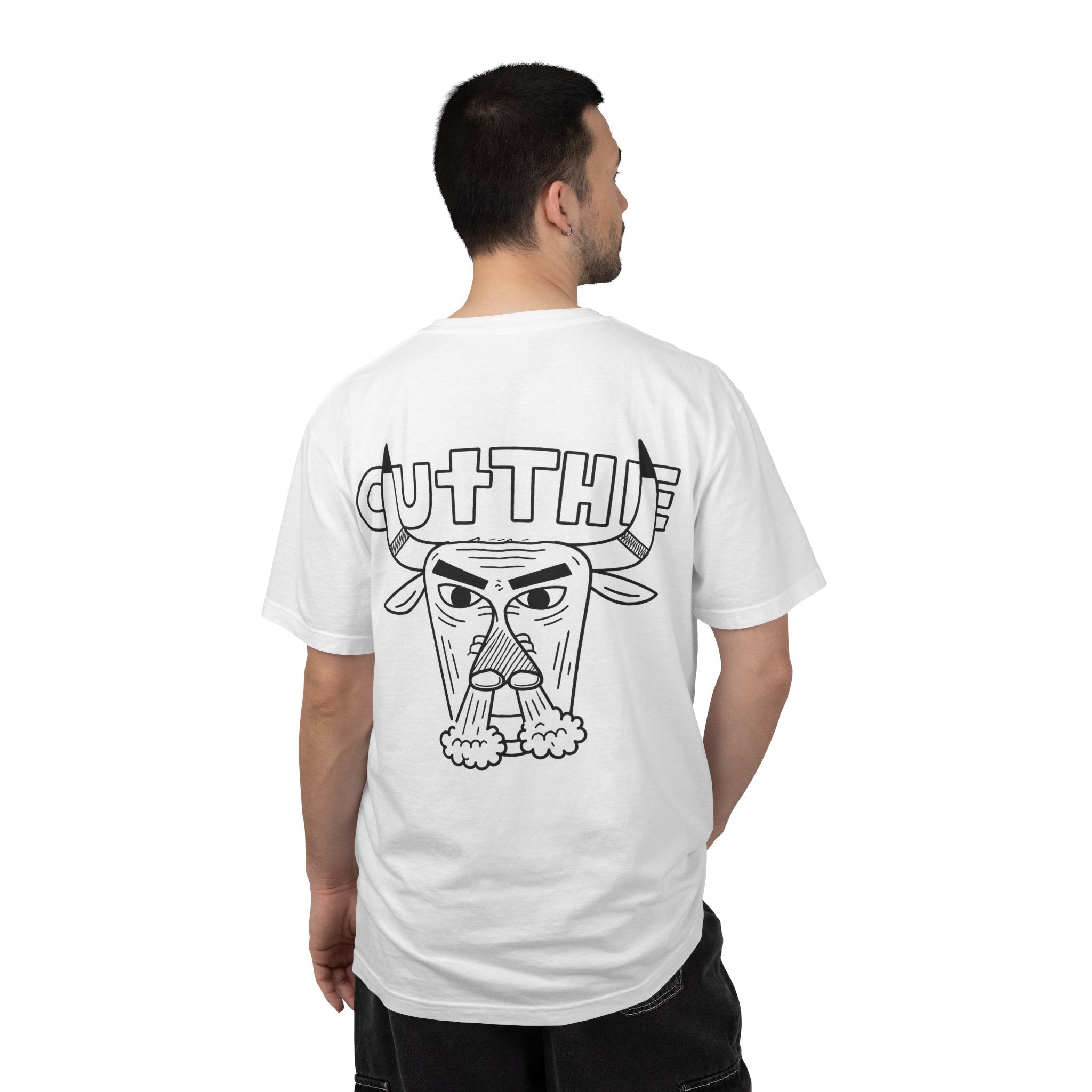 Stone Club T-Shirt — 'Cutthue' Bull Graphic Garment-Dyed Tee