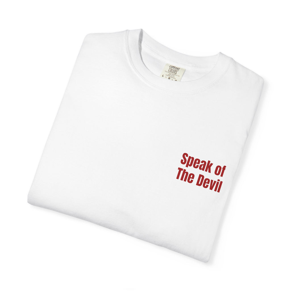Speak of the Devil T-Shirt — Cute Red Devil Graphic Tee