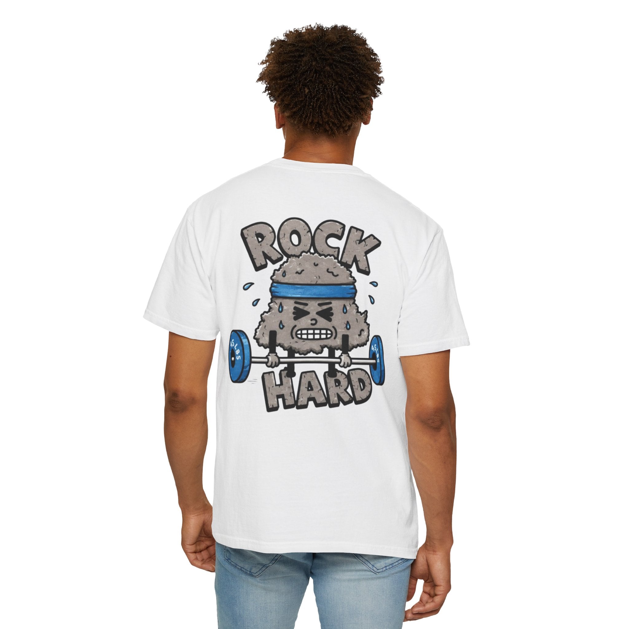 Rock Hard Weightlifting T-Shirt — Cute Kettlebell Character Gym Tee