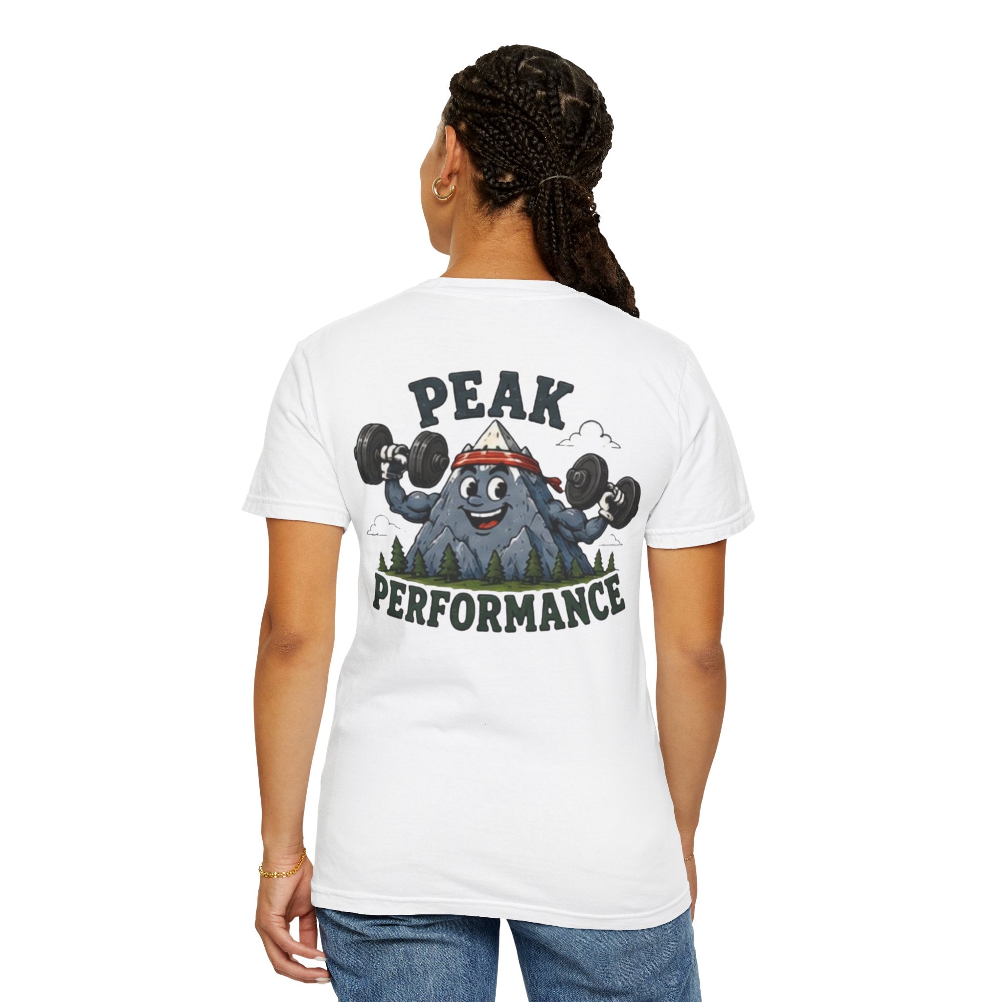 Peak Performance Mountain Gym T-Shirt — "Peak Performance" Weightlifting Graphic Tee