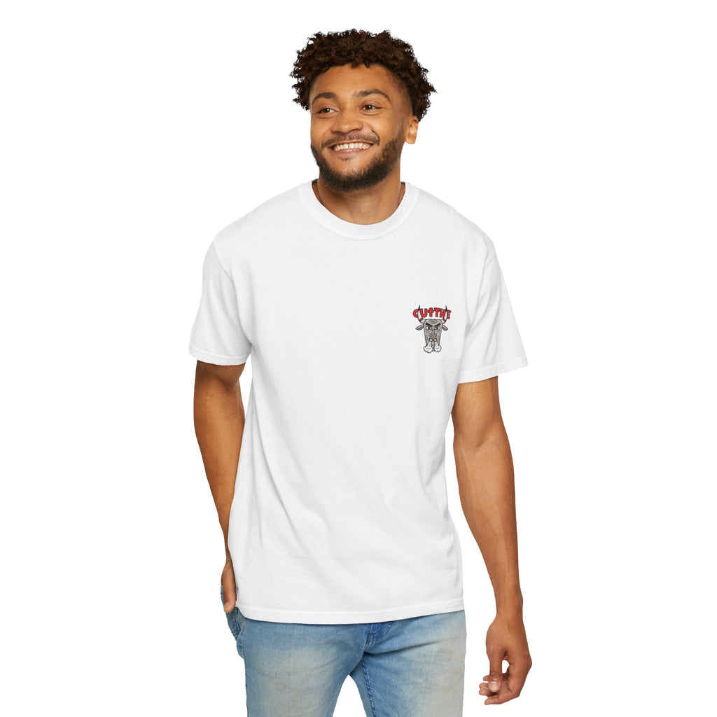 Bull Graphic T-Shirt — 'CUT THE' Vintage Horned Bull Illustration