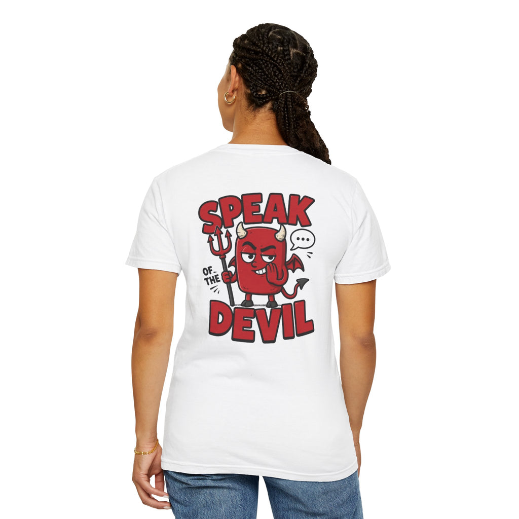 Speak of the Devil T-Shirt — Cute Red Devil Graphic Tee