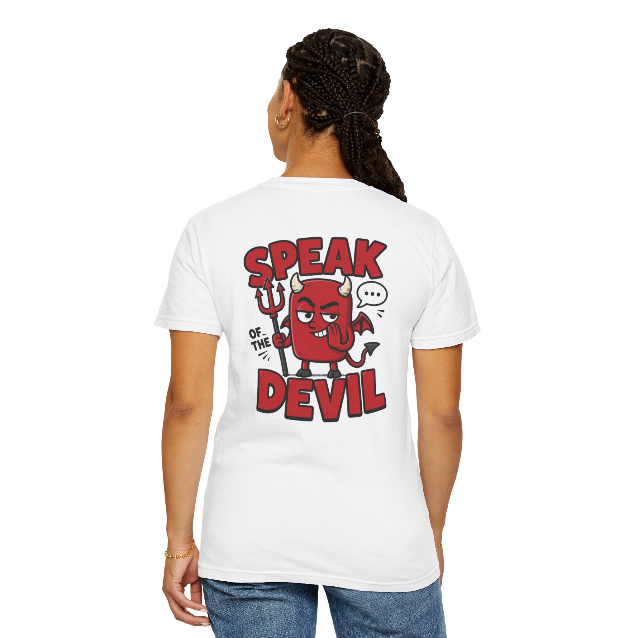Speak of the Devil T-Shirt — Cute Red Devil Graphic Tee