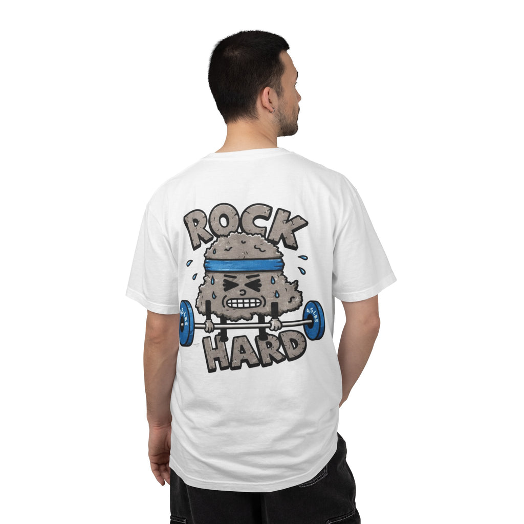 Rock Hard Weightlifting T-Shirt — Cute Kettlebell Character Gym Tee