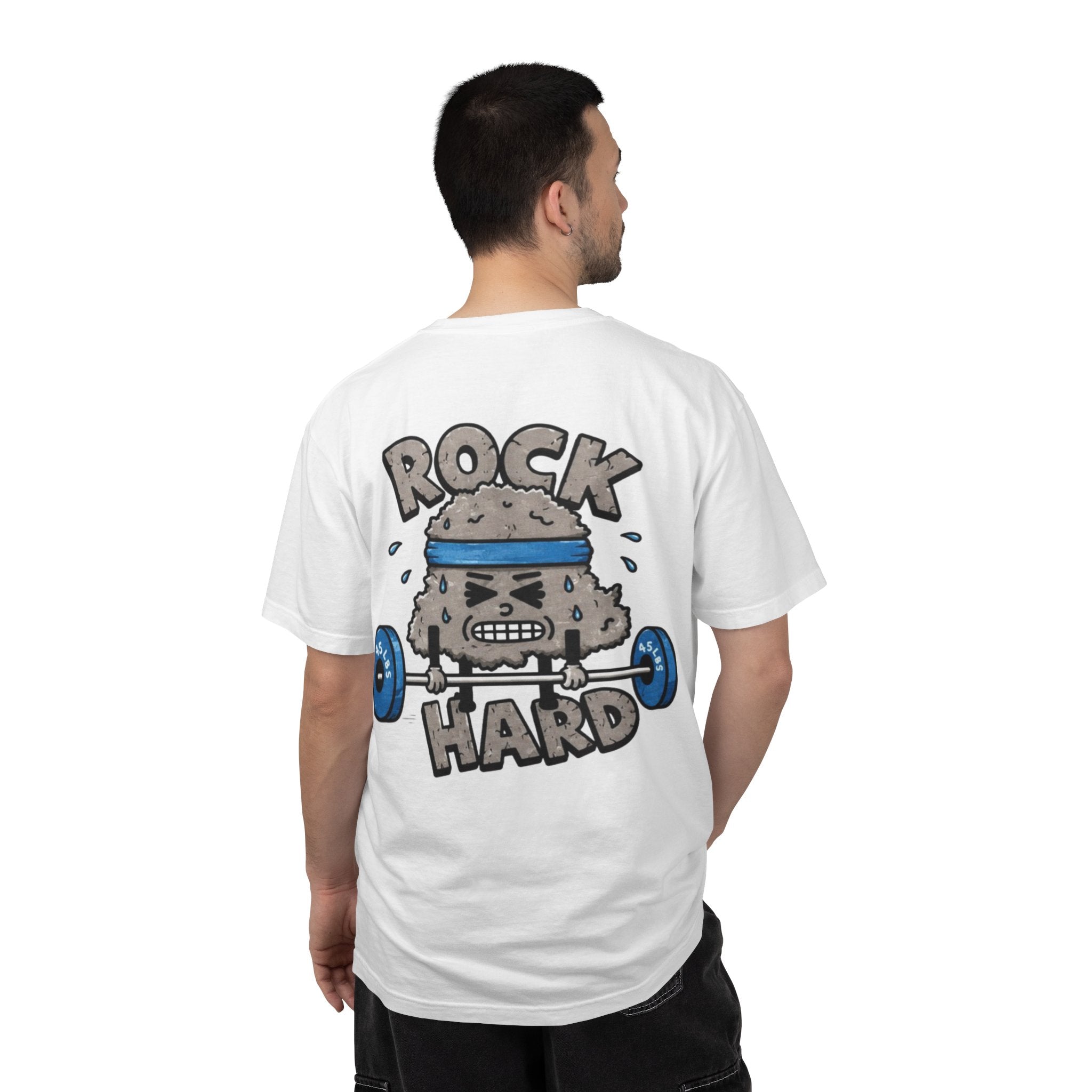 Rock Hard Weightlifting T-Shirt — Cute Kettlebell Character Gym Tee