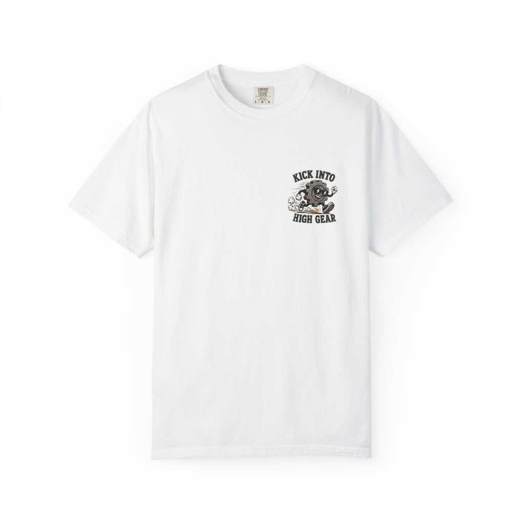 Kick Into High Gear T-Shirt — Vintage Running Gear Graphic Tee