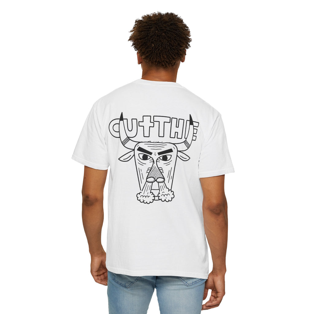 Stone Club T-Shirt — 'Cutthue' Bull Graphic Garment-Dyed Tee