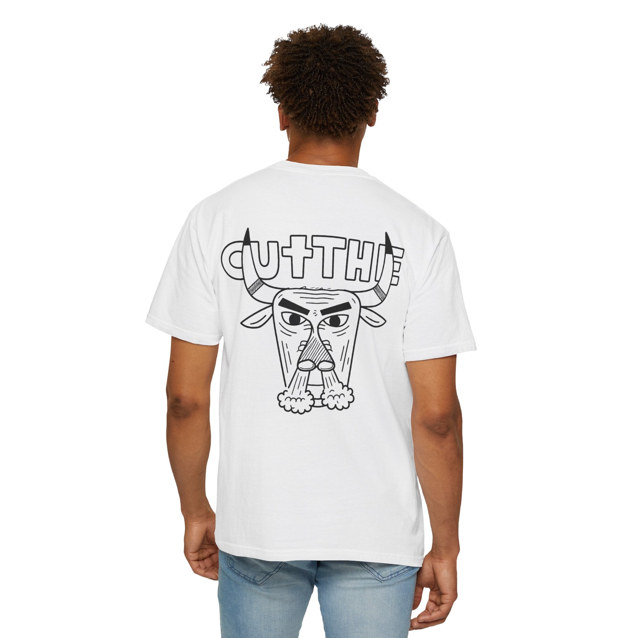 Stone Club T-Shirt — 'Cutthue' Bull Graphic Garment-Dyed Tee