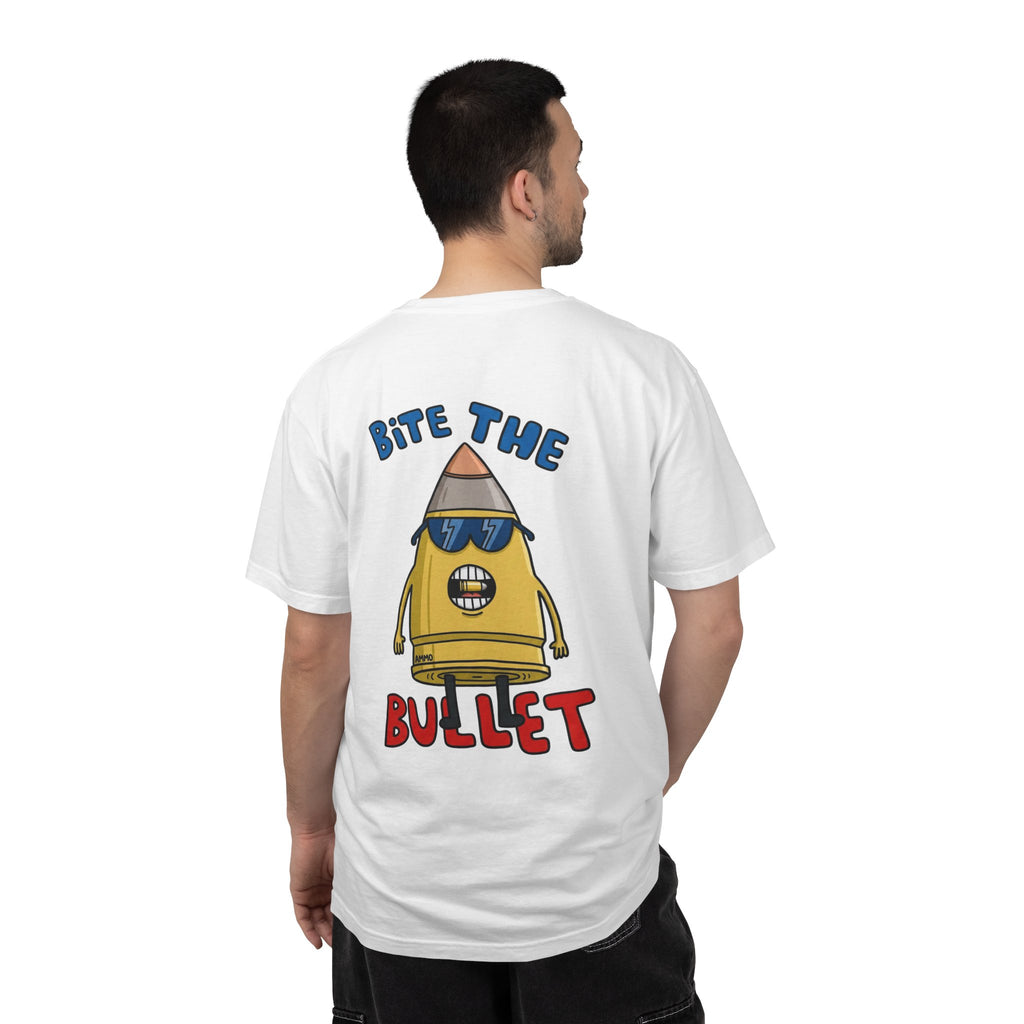 Graphic T-Shirt — "Bite the Bullet" Cartoon Bullet Crewneck
