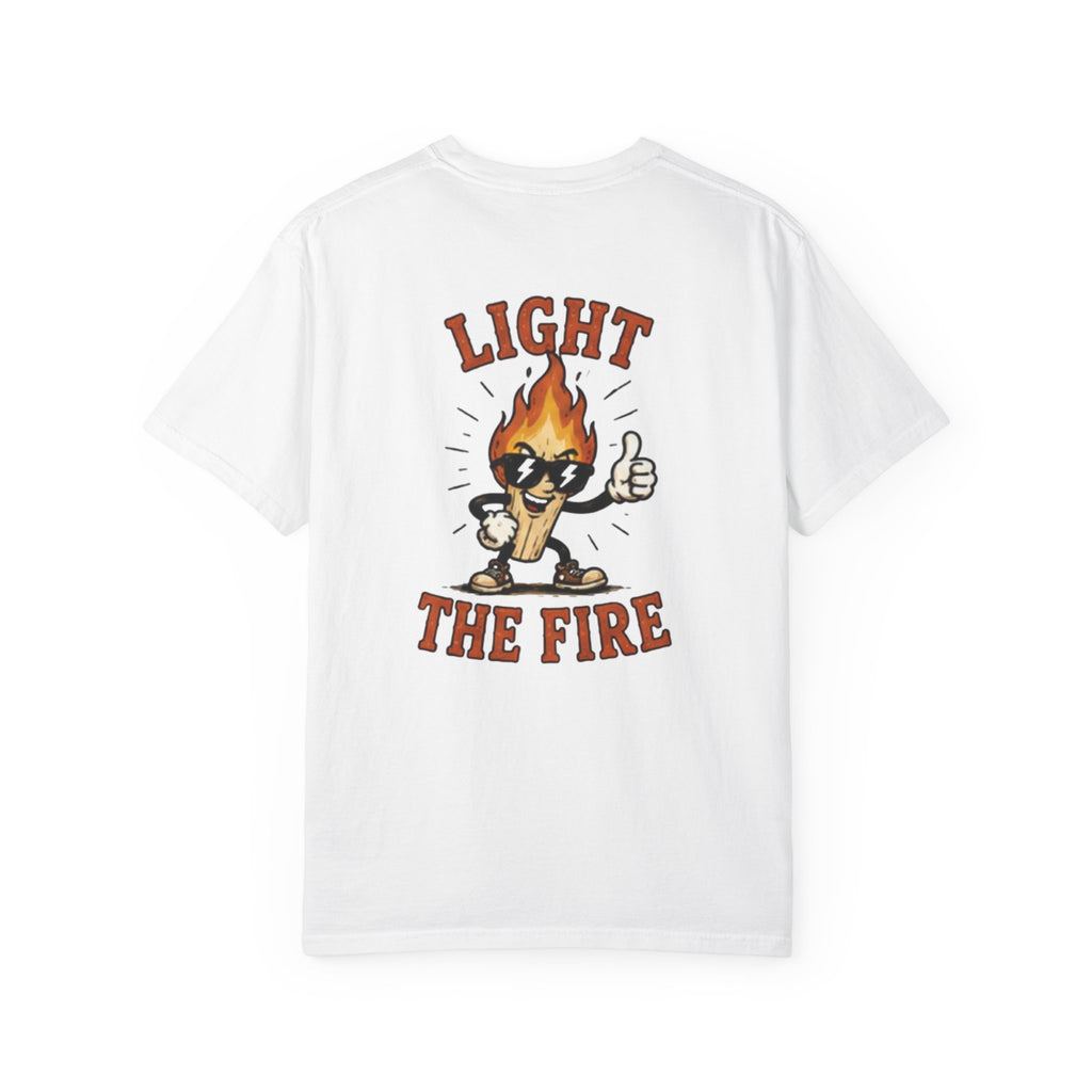 Light The Fire Graphic T-Shirt — Vintage Flame Character Tee