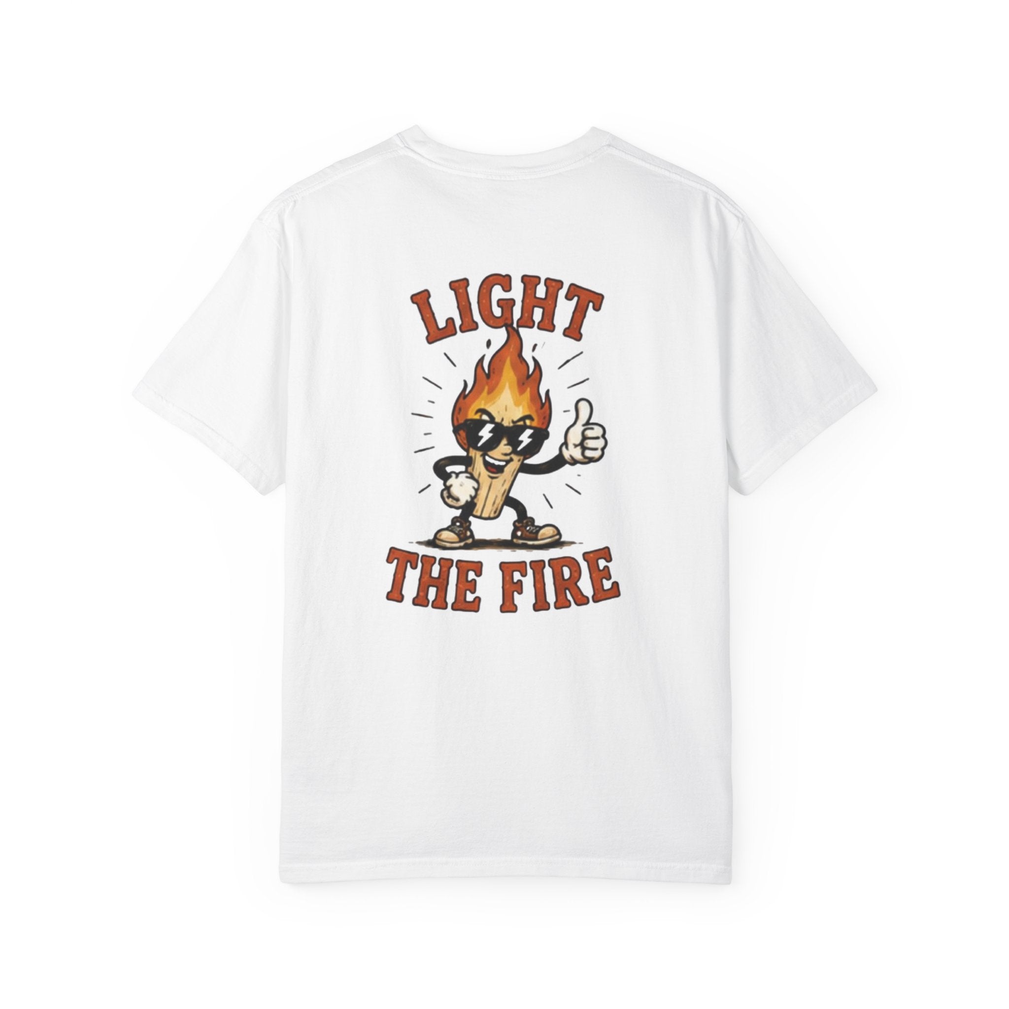 Light The Fire Graphic T-Shirt — Vintage Flame Character Tee