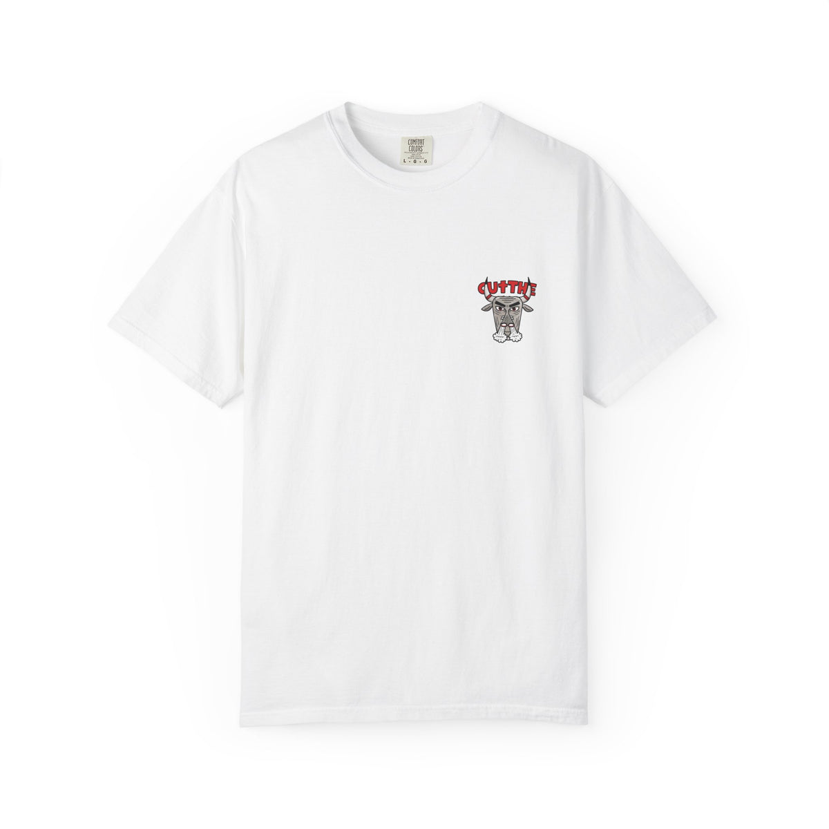 Bull Graphic T-Shirt — 'CUT THE' Vintage Horned Bull Illustration