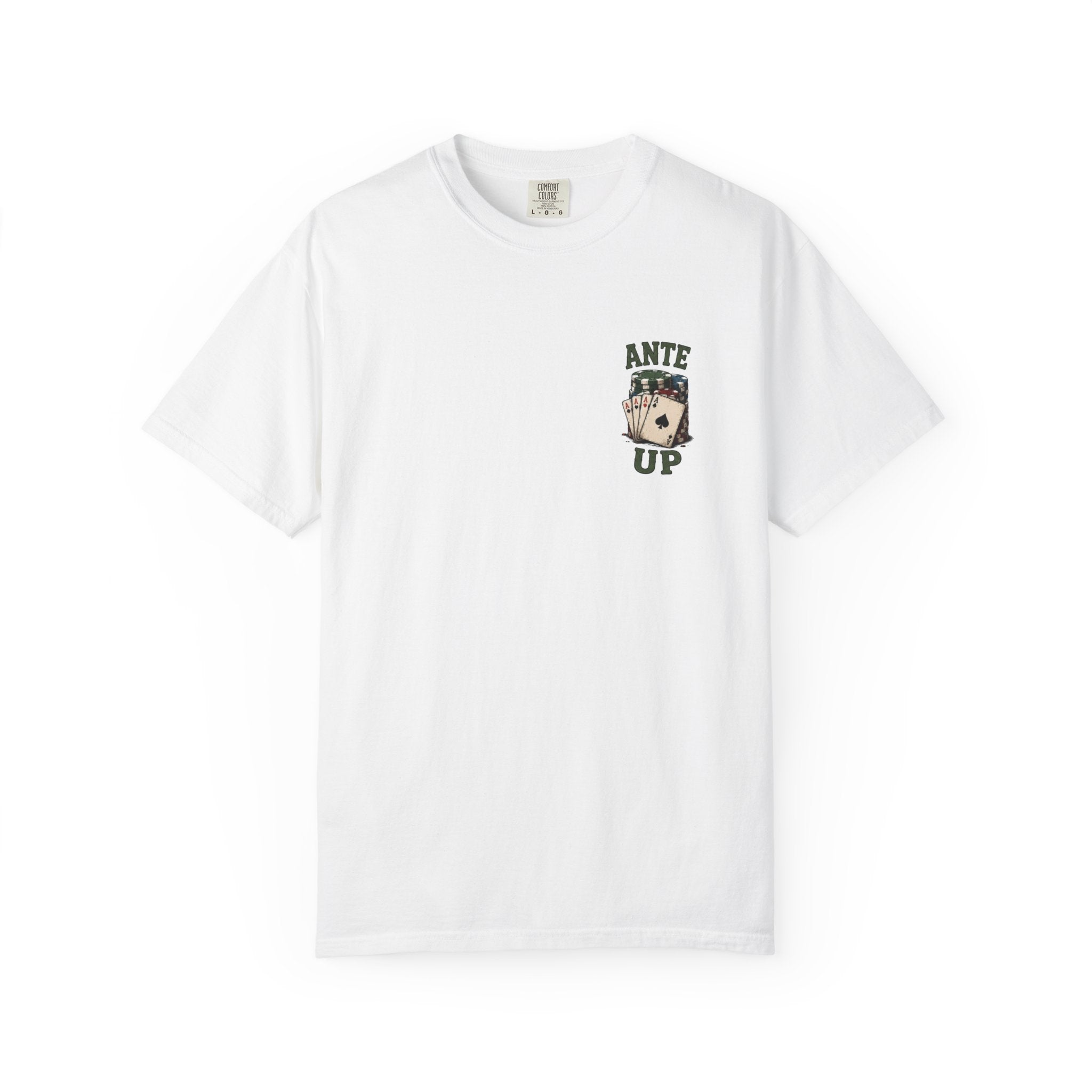 Ante Up Poker T-Shirt — Playing Cards & Chips Graphic Tee
