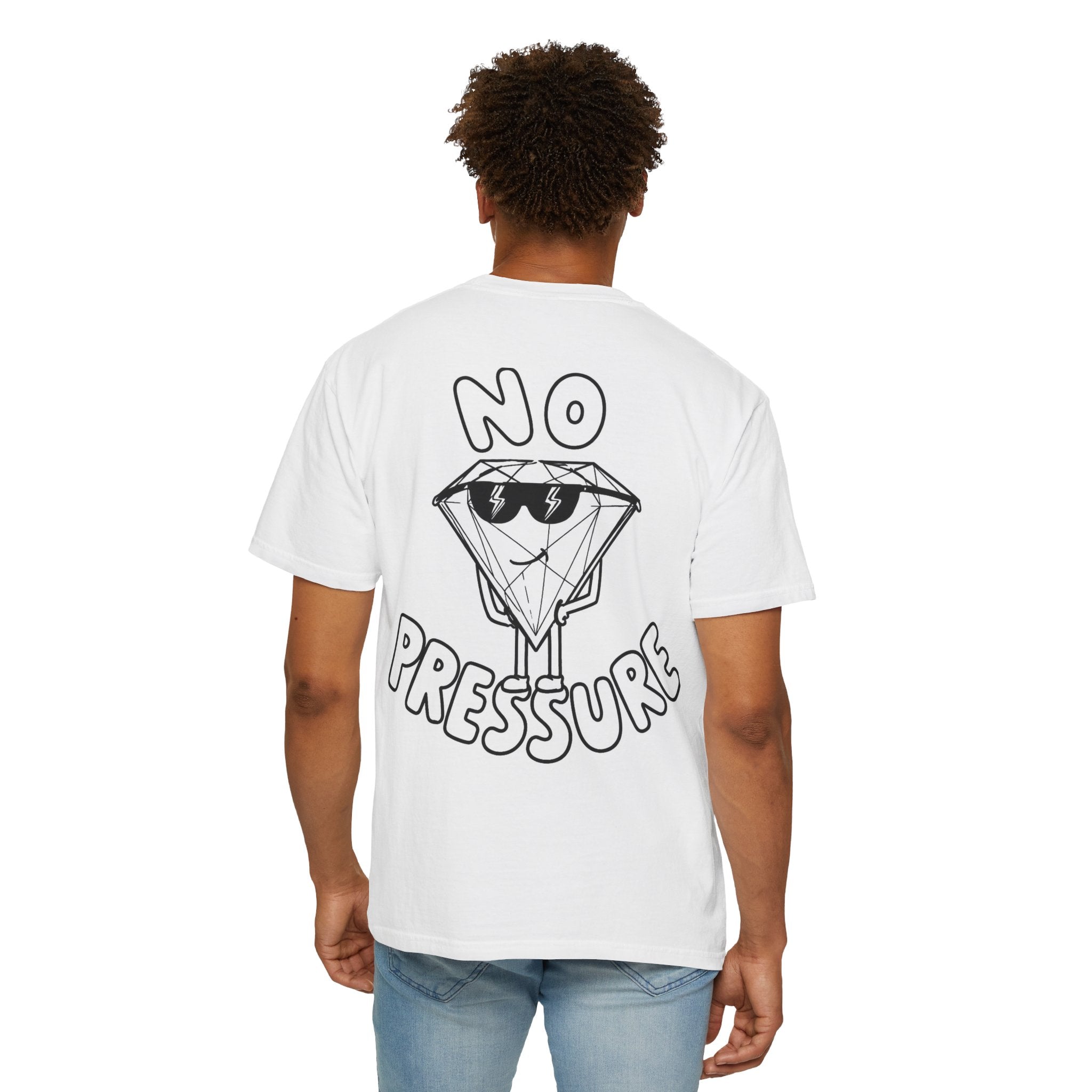 No Pressure Diamond T-Shirt — Relaxed Graphic Tee with 'No Pressure' Design